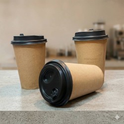 لیوان کاغذی کرافت 360cc |مناسب قهوه، لاته،انواع نوشیدنی‌های گرم و سرد