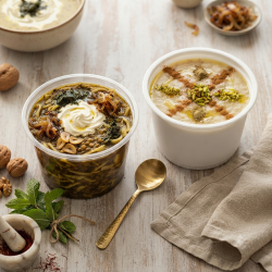 خرید سطل 3 کیلویی یکبارمصرف | مناسب حلیم، آش، ماست و غذای نذری | بسته 200 عددی